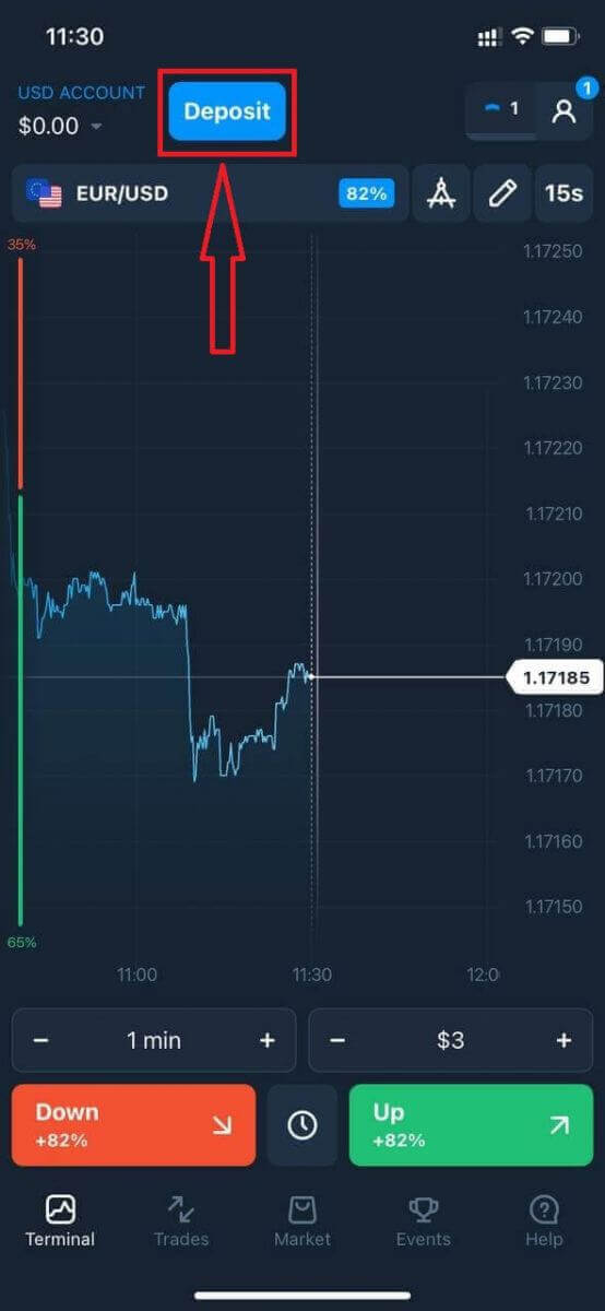 Olymptrade හි මුදල් තැන්පත් කරන්නේ කෙසේද?