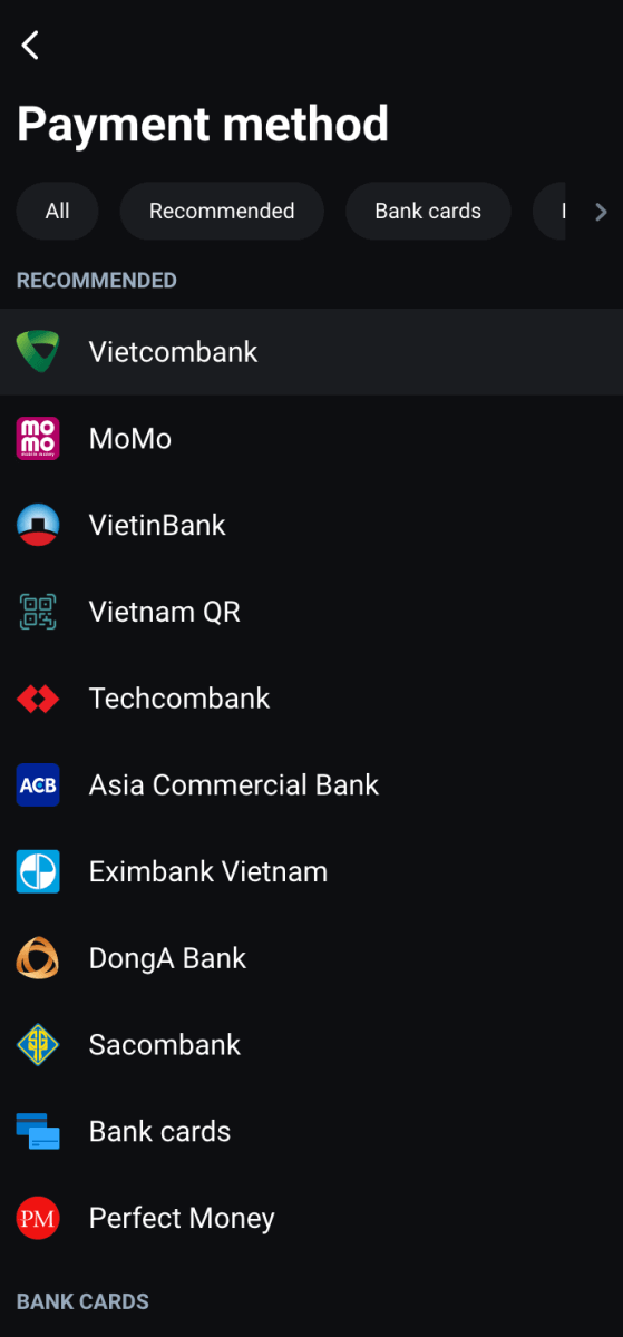 Como depositar dinheiro na Olymptrade via transferência bancária