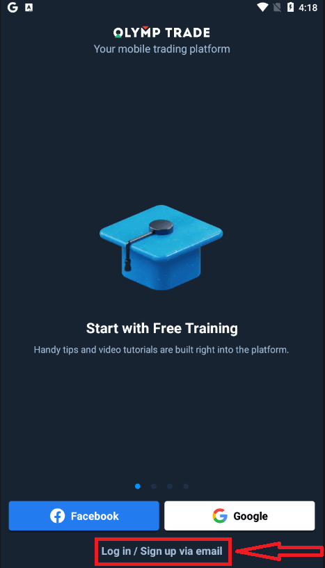 Como se registrar e começar a negociar com uma conta demo na Olymptrade Como se registrar e começar a negociar com uma conta demo na Olymptrade