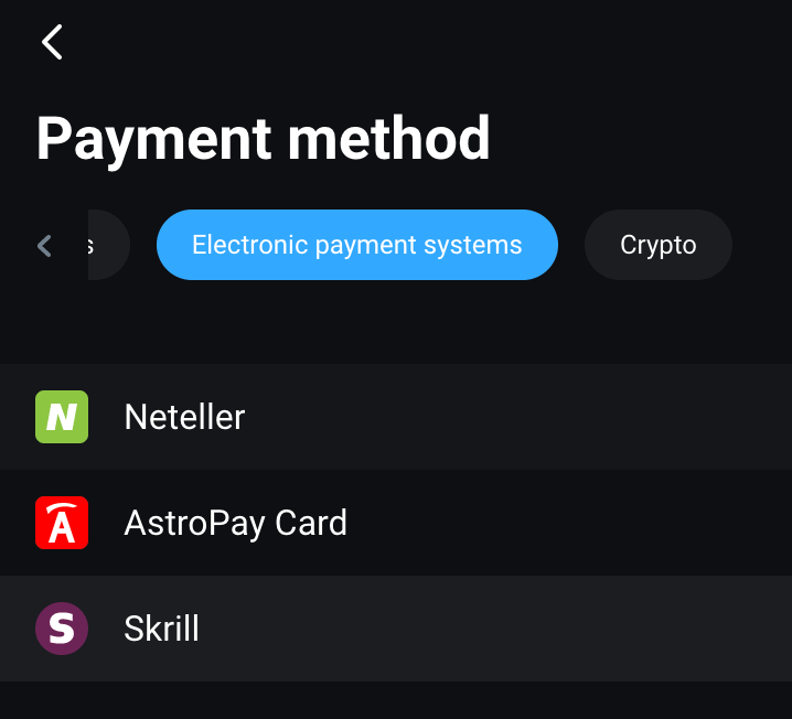 Olymptrade Методе депозита: АстроПаи, Перфецт Монеи, Нетеллер, Скрилл Olymptrade Методе депозита: АстроПаи, Перфецт Монеи, Нетеллер, Скрилл