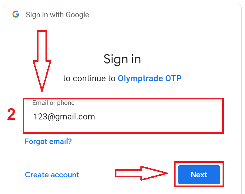 Conta aberta Olymptrade: abra uma conta demo para negociação prática