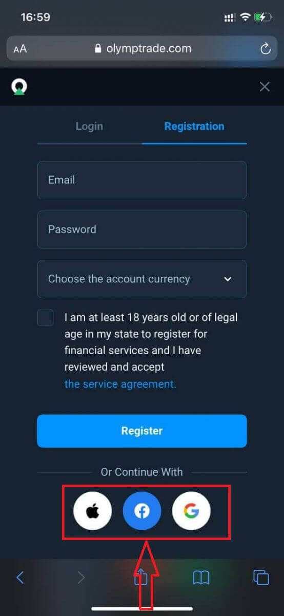 Conta aberta Olymptrade: abra uma conta demo para negociação prática