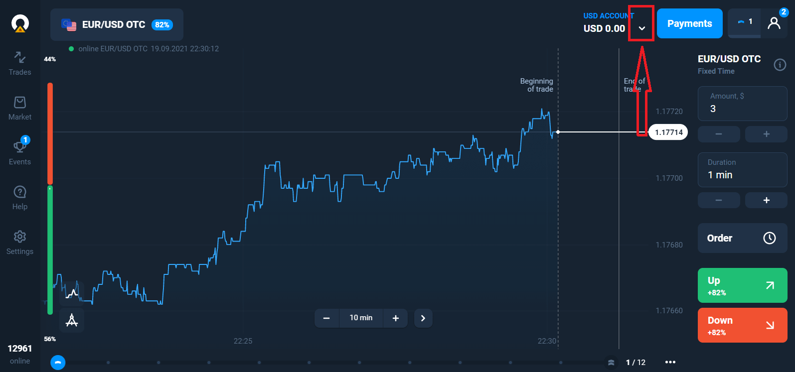Conta aberta Olymptrade: abra uma conta demo para negociação prática